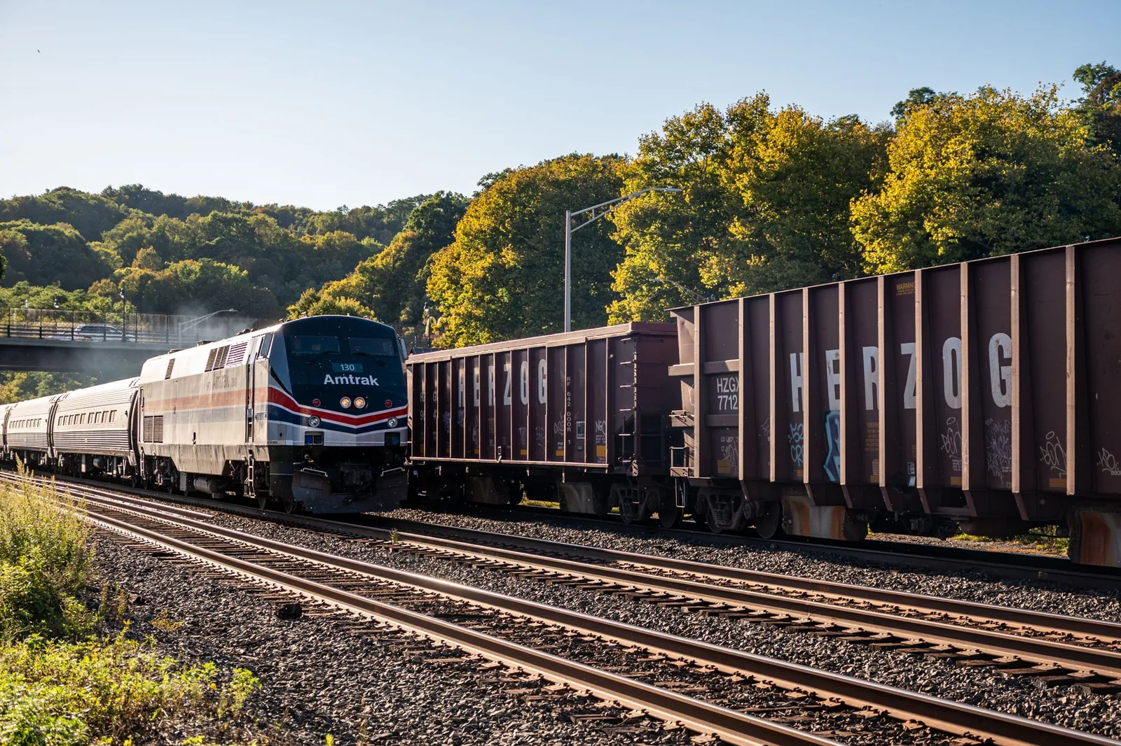 Amtrak coach seating with ample legroom on a long-distance train